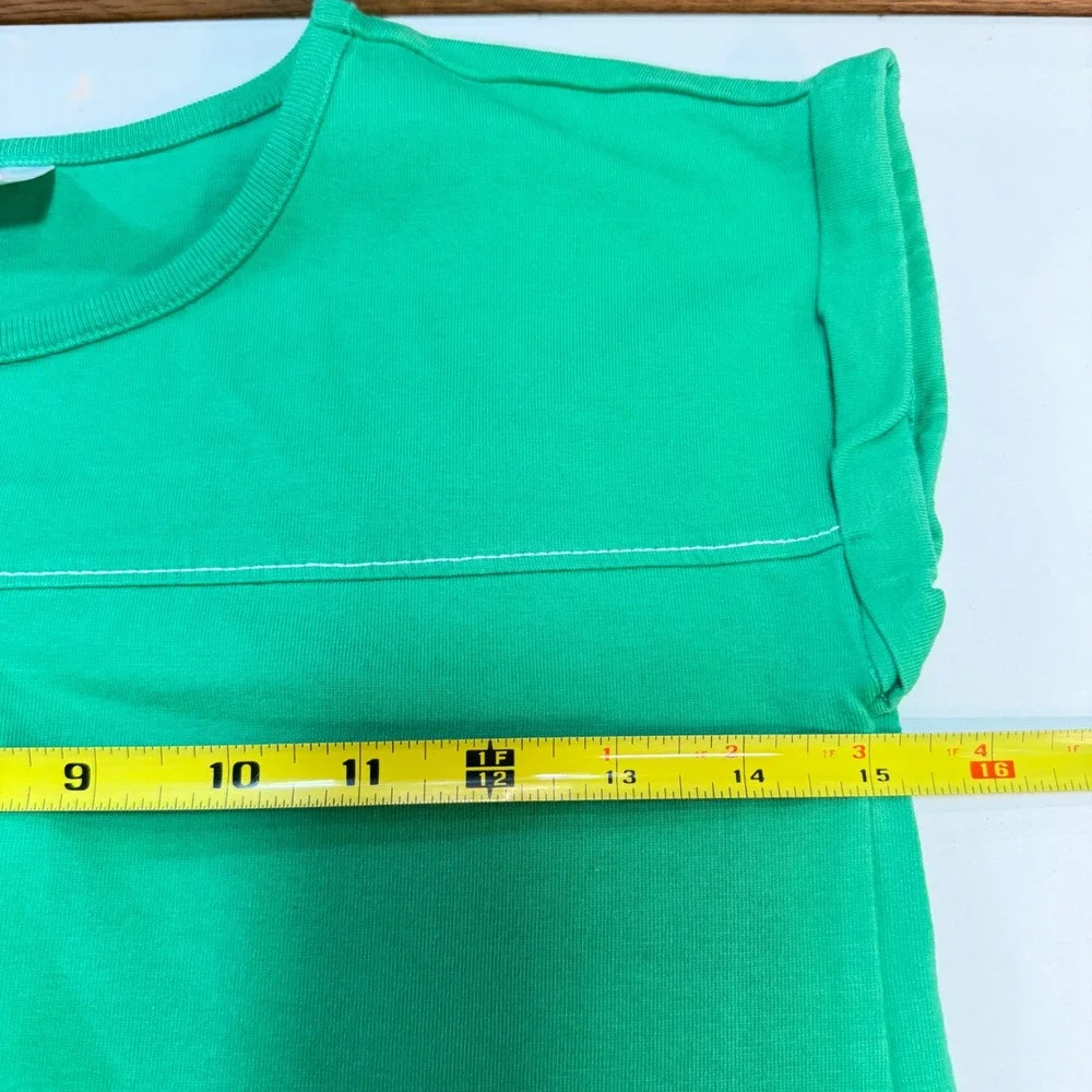Hanna Andersson Dress Girls 140 Kelly Green Cap Sleeve Cotton Pocket Shift Dress